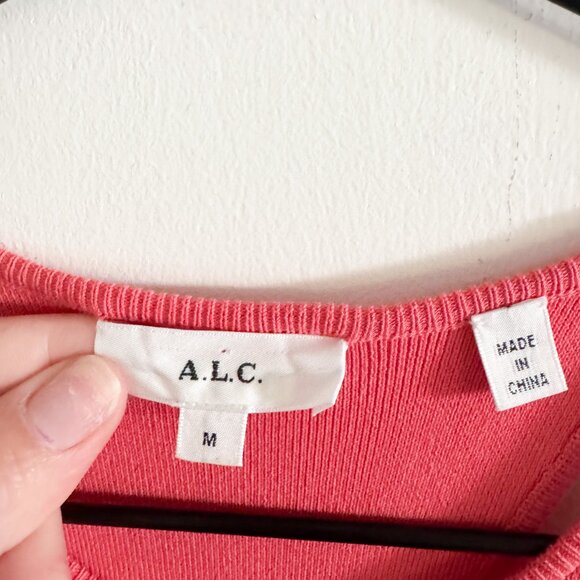 A.L.C. Coral Pink Marc Bodycon Midi Dress M - Picture 5 of 7